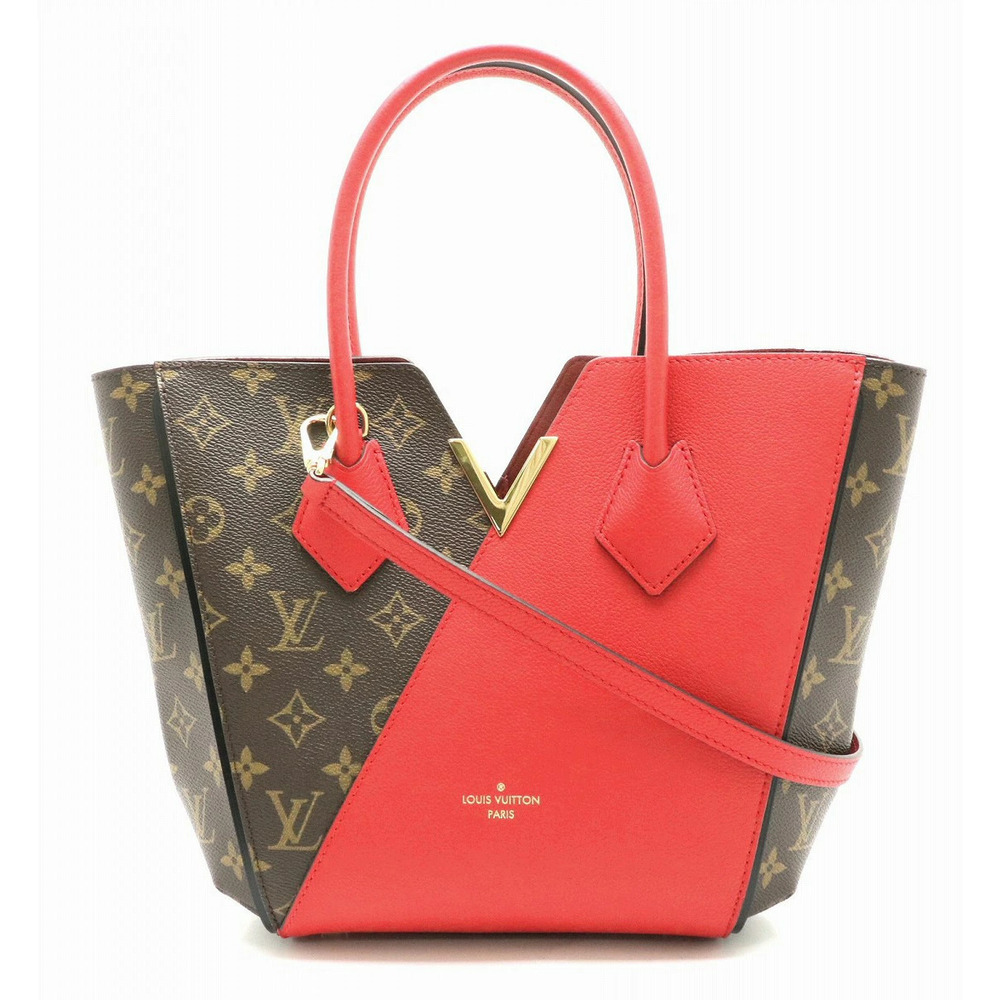 LOUIS VUITTON Monogram Kimono Tote Bag Shoulder Handbag Cerise Red